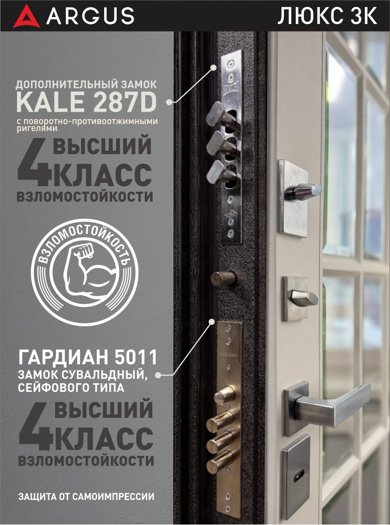 Аргус Люкс 3К (Повышенная Шумоизоляция) — фото двери и конструкции